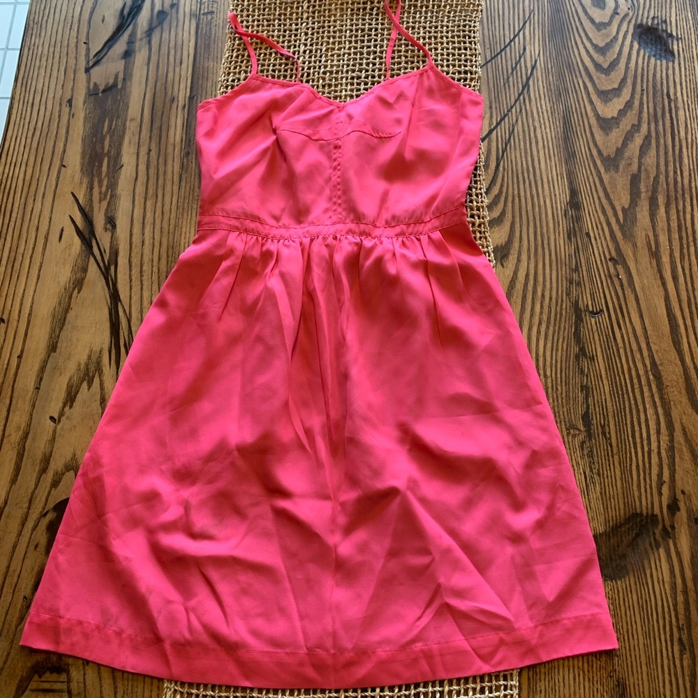J.Crew hot pink spaghetti strap dress